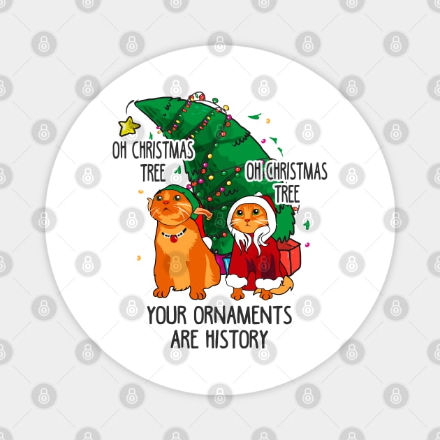 Funny Meme Cats Christmas Men Kids Women Cat Ugly Christmas Magnet by KsuAnn